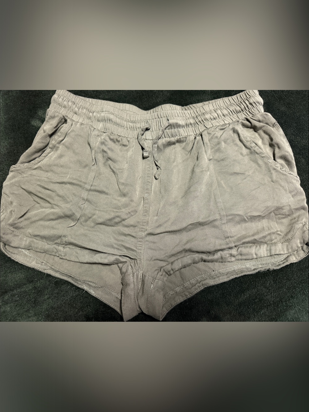 Revamped Olive Green Lightweight Drawstring Women’s Shorts